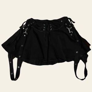 Killstar Black Denim Hardwear Skirt